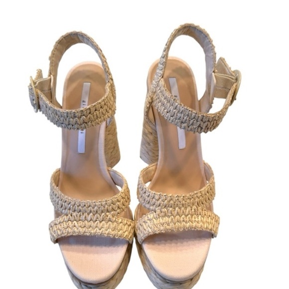 Gianni Bini Pelle Raffia Platform Sandals size 10 - Picture 5 of 8